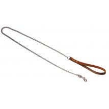 6pz guinzaglio manico cuoio catena maglia media cod:ferx.92694