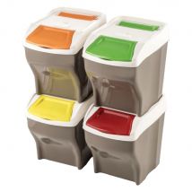 1pz pattumiera raccolta differenziata set 'poker plus' 27 lt. cm 30 x 40 x 37,5 cod:ferx.8034396nlm