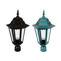 1pz lanterna per palo mm.60 modello berlino - 100w ip44 mm.230x230x341h. nero cod:ferx.fer8464