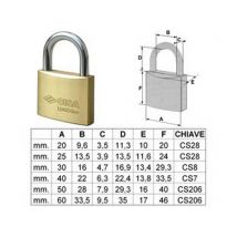 12pz lucchetto logo ottone arco normale 21010 - mm.30 ka (art.21010300ka) cod:ferx.fer244558