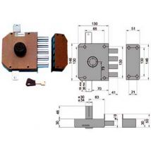 1pz serratura triplice applicare senza scrocco pompa 30620 mm60 dx cilindro cod:ferx.fer141604