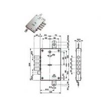 1pz serratura triplice applicare scrocco dm blindate 52571/28 mm63 dx cod:ferx.fer49238