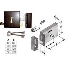 2pz serratura da applicare per cantine 175 - entrata mm.50, lunghezza mm.100 dx cod:ferx.fer36962