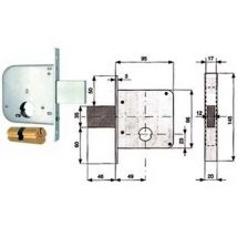 2pz serratura da infilare per cancelli solo catenaccio 136 - mm.50 (136 50 0) cod:ferx.fer51019