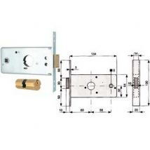 2pz serratura infilare fasce caten. 1 mandata scrocco mm.64 h 288600 mm.60 cod:ferx.fer53426