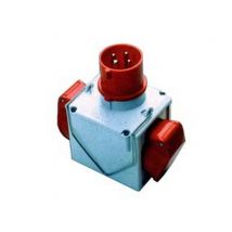 1pz adattatore industriale 380v spina 2 prese cee ip44 16a rosso 73111 cod:ferx.fer87292