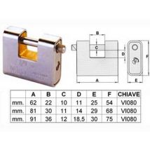 1pz lucchetto corazzato a una bocca "fai by viro" - mm.91 (art.4017) cod:ferx.fer91022