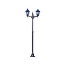 1pz lampione 2 luci su palo modello berlino - 2x100w ip44 cm.72x230h. colore ne cod:ferx.fer102889
