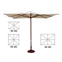 1pz ombrellone quadro rettangolare legno cm300x300 palo mm48 8 stecche cod:ferx.fer104968