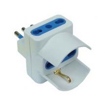 20pz adattatore triplo 2p+t con schuko bianco - spina 16a e prese 10/16a bianco cod:ferx.fer109178