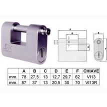 1pz lucchetto corazzato a una bocca "monolith" - mm.87 (art.4144) cod:ferx.fer113984