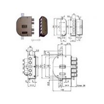 1pz serratura triplice applicare scrocco doppia mappa 2250 mm60 dx 2250 01 cod:ferx.fer214032
