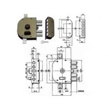 1pz serratura triplice da applicare con scrocco a pompa 3250 - mm.60 sx (3250c- cod:ferx.fer214148