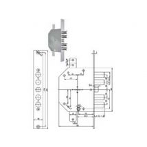 1pz serratura triplice infilare con scrocco rev.doppia mappa blindate 2151 - mm cod:ferx.fer214261