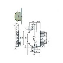 1pz serratura triplice da infilare con scrocco cilindro eu. blindate 2151pen - cod:ferx.fer214384