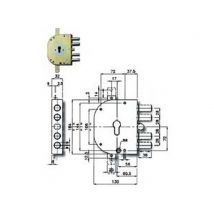 1pz serratura triplice applicare scrocco cilindro eu. blindate 2155pen mm.60 cod:ferx.fer214308