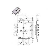1pz serratura triplice applicare scrocco cilindro eur. blindate 85571/28 mm.63 cod:ferx.fer214599