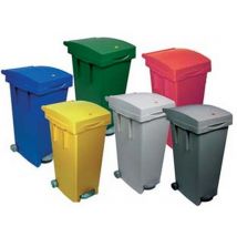 1pz bidone "bigtata" con ruote e pedale lt.80 - cm.39x50x81h. - rosso cod:ferx.fer409292