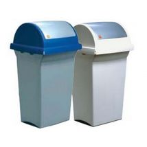 bidone con coperchio basculante lt.50 - cm.43x39x76h. - colore bianco cod:ferx.fer342995