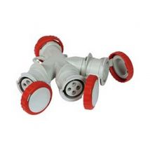 1pz adattatore industriale 380v spina 3 prese cee 309 ip67 16a rosso cod:ferx.fer232593