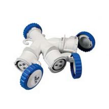 1pz adattatore industriale 220v spina 3 prese cee 309 ip67 16a blu cod:ferx.fer236355