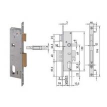 serratura da infilare per montanti catenaccio e scrocco 2 mandate 44225 - mm.30 (44225300) cod:ferx.fer244398
