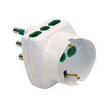 5pz adattatore triplo 2 poli + terra schuko bipasso bianco - bianco 82240 cod:ferx.fer272964