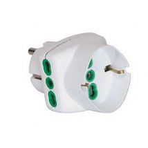 5pz adattatore triplo 2 poli + terra schuko bipasso spina schuko bianco bianco cod:ferx.fer272988