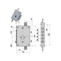 1pz serratura triplice applicare scrocco cilindro europeo blindate 50128 cod:ferx.fer287128