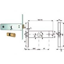 2pz serratura infilare fasce catenaccio 2 mandate scrocco mm.44 h 803 mm.70 cod:ferx.fer295031