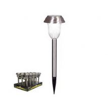 15pz lampada solare led acciaio inox in espositore - ø mm.100x384h. - 5 lumen cod:ferx.fer325417