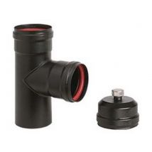 1pz raccordo "t" f/f stufe pellet nero opaco "ala pellet aeternum" f/f cod:ferx.fer362412