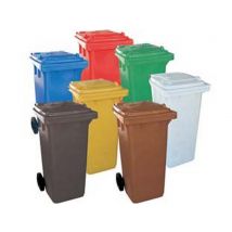 1pz bidone quadro nettezza urbana con ruote lt.240 - cm.72x58x106h - giallo cod:ferx.fer383905