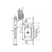 1pz serratura triplice infilare scrocco doppia mappa blindate revers. 2650 cod:ferx.fer384377
