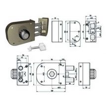 1pz serratura laterale da applicare a pompa senza scrocco con pomolo 1600 - cil cod:ferx.fer384490