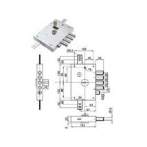 1pz serratura triplice applicare con scrocco doppia mappa blindate heavy mm.73 cod:ferx.fer389297