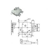 1pz serratura triplice applicare scrocco doppia mappa blindate strong mm65 dx cod:ferx.fer389341