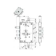 1pz serratura triplice applicare scrocco cilindro eur. blindate 85571/37 mm.63 cod:ferx.fer402453