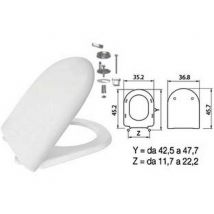 1pz sedile wc in termoindurente "luna 2" bianco cerniere inox h050 cod:ferx.fer410786