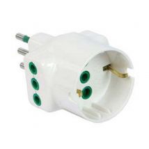10pz adattatore triplo 2p+t schuko bipasso bianco "linea garanti" - bianco 82670 cod:ferx.fer419833