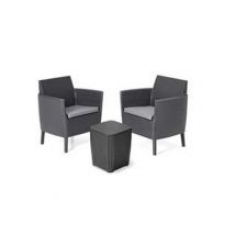 1pz salottino 3 pezzi "salemo balcony" flat wicker graphite 2 posti cod:ferx.fer444606