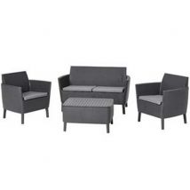 1pz salottino 4 pezzi "salemo lounge" flat wicker graphite 4 posti cod:ferx.fer444705