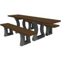 Table Arizona Pmr Avec 2 Banquettes Plastique Recyclé Espace Urbain