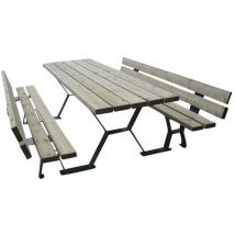 Table Banc Avec Dossier Tabalou Résine Naturel 2,40 M