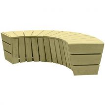 Mobextan - Banquette Hélios Cintrée Bois Pin - 185cm Largeur - Éco-responsable PEFC - Mobilier Urbain