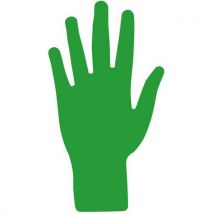 Main marquage au sol PVC Vert 11x20 cm - Durable et Écologique