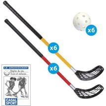Casal Sport - Lot Floorball Attack Unihockey Rouge/Jaune - Polyéthylène - Idéal pour Débutants