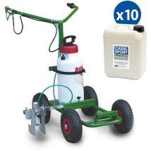Casal Sport - Traceuse de terrain + 10 bidons Tracyl Pro - Vert 8L - Marquage précis pour stades et aires de jeux