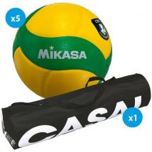 Lot 5 Ballons Volley - Mikasa - V200w Cev