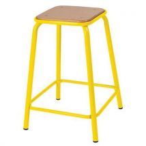 Tabouret scolaire assise hêtre H 58 cm Jaune - Éco-responsable 50% recyclé - T6